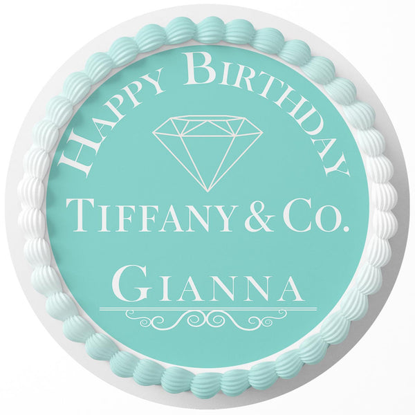 Tiffany and Co Rd Edible Cake Toppers Round