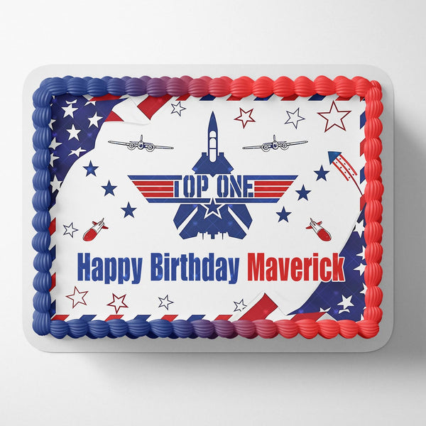 Top One Aircraft Pilot Top Gun TGM Edible Cake Toppers