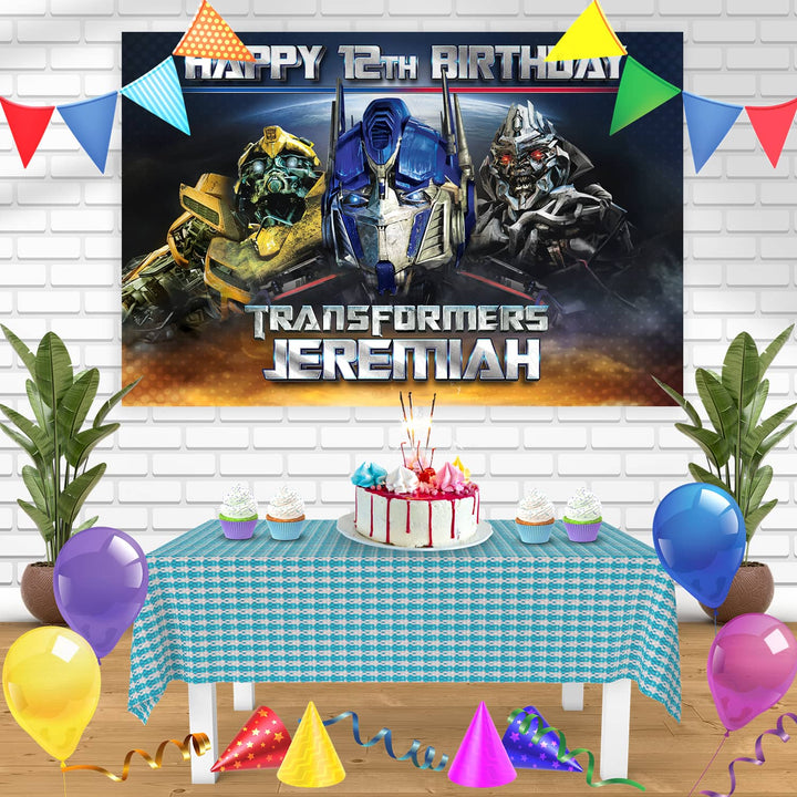 TransformersBumblebee Optimus Prime Megatron Bn Birthday Banner Personalized Party Backdrop Decoration