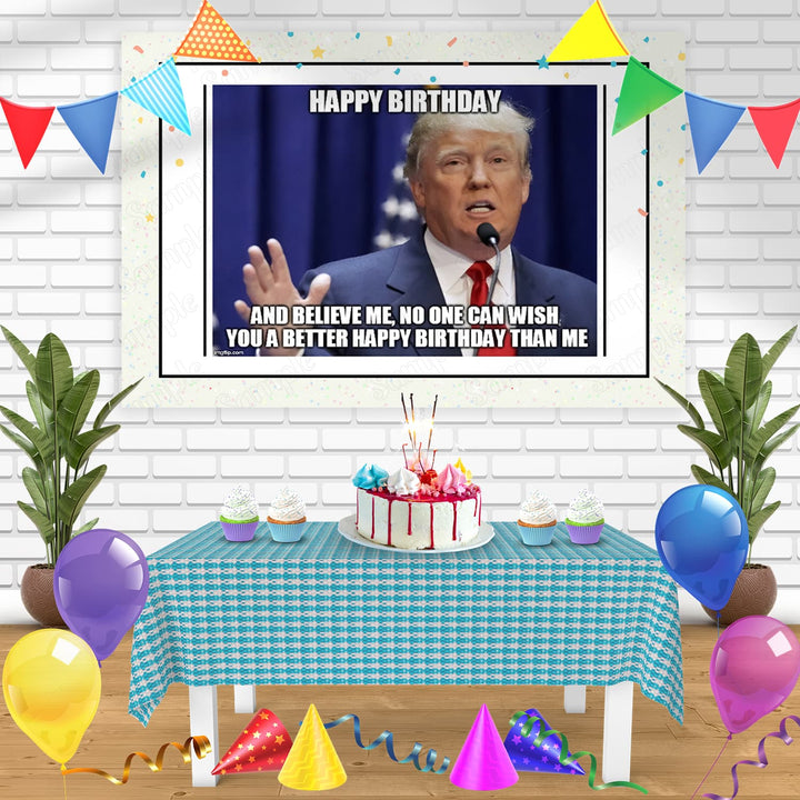 Trump Meme M5 Bn Birthday Banner Personalized Party Backdrop Decoration