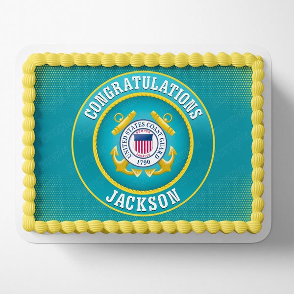 United States Coast Guard USCG Seal Rec Edible Cake Toppers