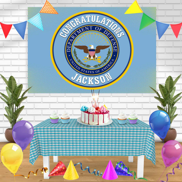 United States Department of Defense DOD Seal Rec Bn Birthday Banner Personalized Party Backdrop Decoration