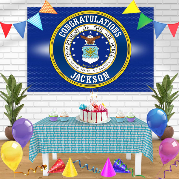 United States Department of the Air Force DAF Seal Rec Bn Birthday Banner Personalized Party Backdrop Decoration