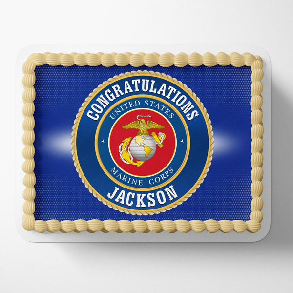 United States Marine Corps USMC Seal Rec Edible Cake Toppers