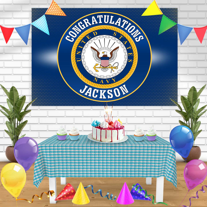 United States Navy USN Seal Rec Bn Birthday Banner Personalized Party Backdrop Decoration
