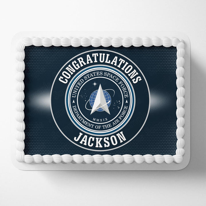 United States Space Force USSF Seal Rec Edible Cake Toppers