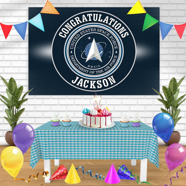 United States Space Force USSF Seal Rec Bn Birthday Banner Personalized Party Backdrop Decoration