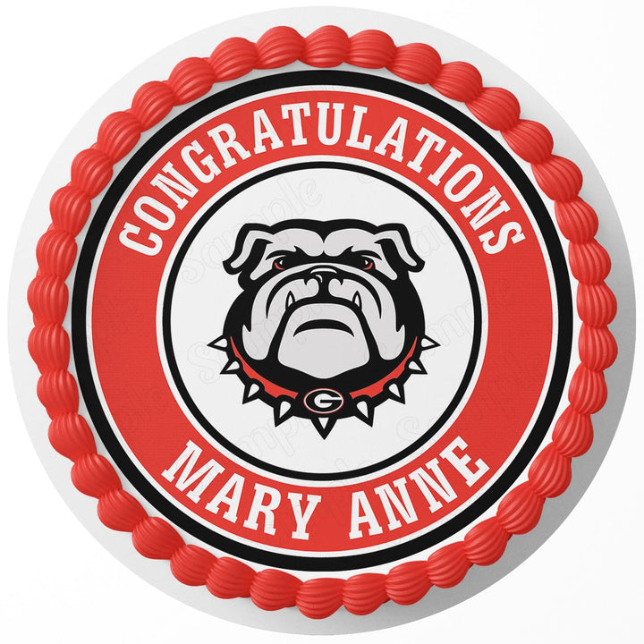 University of Georgia Athletics Georgia Bulldogs Rd Edible Cake Toppers Round