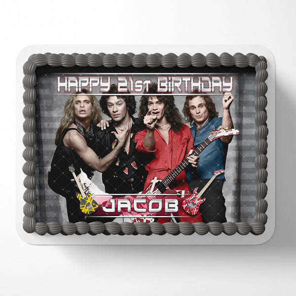 Van Halen Edible Image Cake Topper Personalized Birthday Sheet Decoration Custom Party Frosting Transfer Fondant