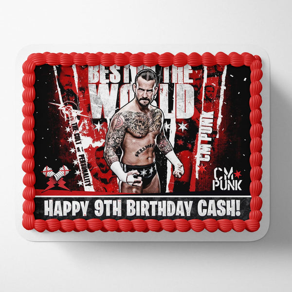 WWE Raw CM Punk Edible Cake Toppers