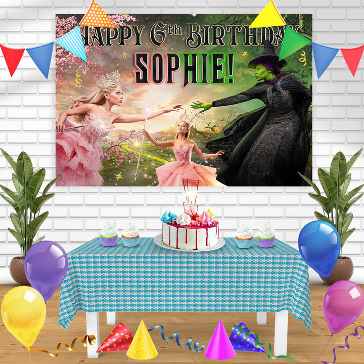 Wicked Movie 2024 Birthday Banner Personalized Party Backdrop Decoration