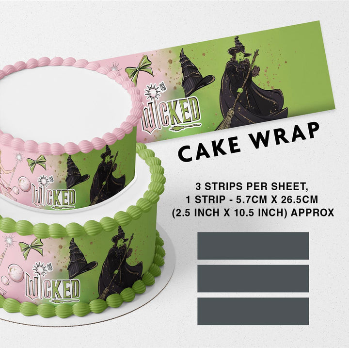 Wicked Movie 2024 Strips Edible Cake Toppers Cake Wraps