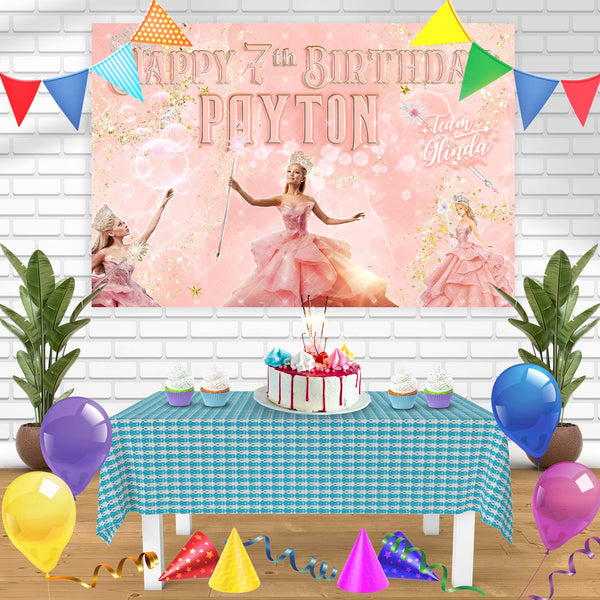 Wicked Movie Princess Glinda Inspired Birthday Banner Personalized Party Backdrop Decoration