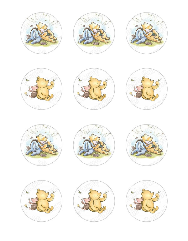 WinniethePooh Eeyore Piglet Cp Edible Cupcake Toppers