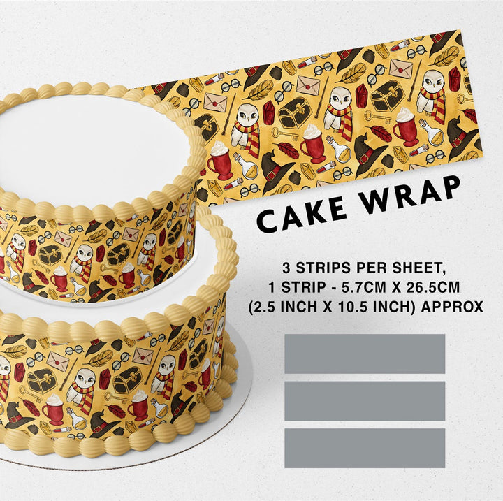 Wizard Magic School Owl Edible Cake Toppers Cake Wraps