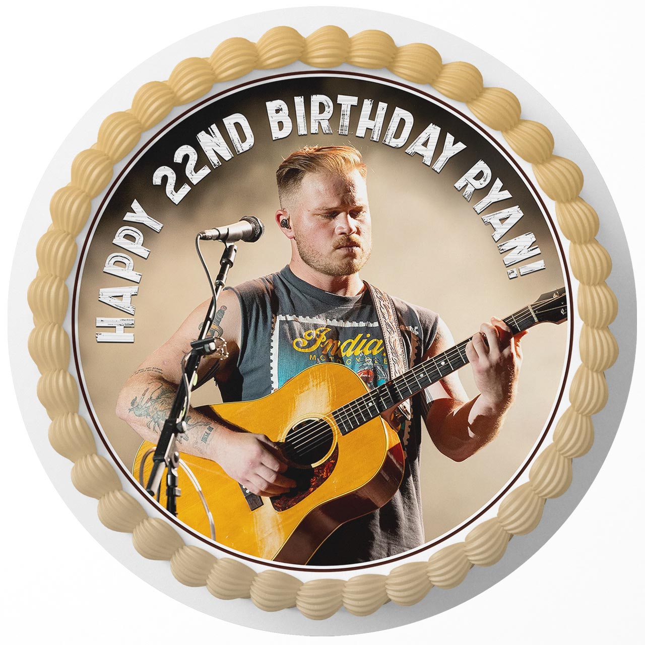 Zach Bryan Country Music Rd Edible Cake Toppers Round – Ediblecaketopper
