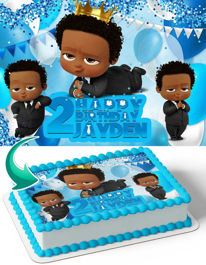 African American Boss Baby AFB Edible Cake Toppers