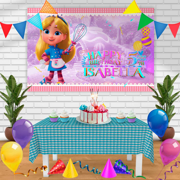 Alices Wonderland Bakery Aw Birthday Banner Personalized Party Backdrop Decoration