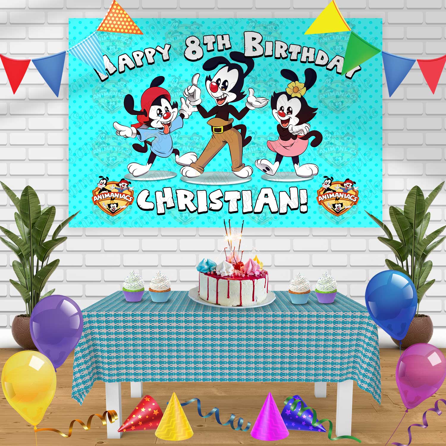 Animaniacs Birthday Banner Personalized Party Backdrop Decoration ...