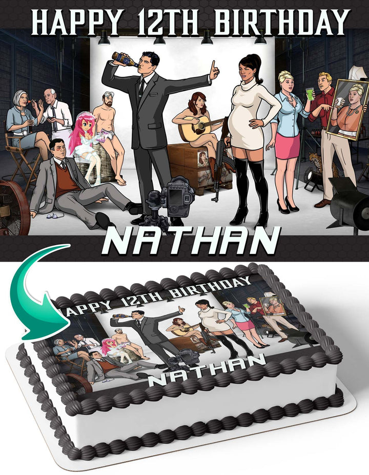Archer TV Show Edible Cake Toppers