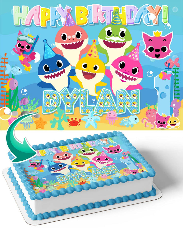 Baby Shark Edible Cake Toppers