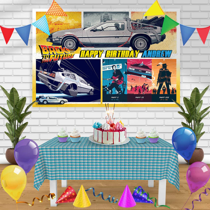 Back to the Future Birthday Banner Personalized Party Backdrop Decoration