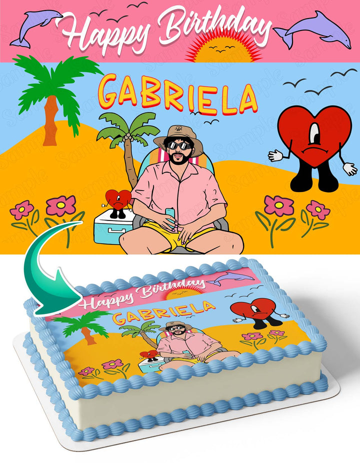 Bad Bunny Edible Cake Toppers Ediblecaketopper bad-bunny-edible-cake-toppers-ediblecaketopper