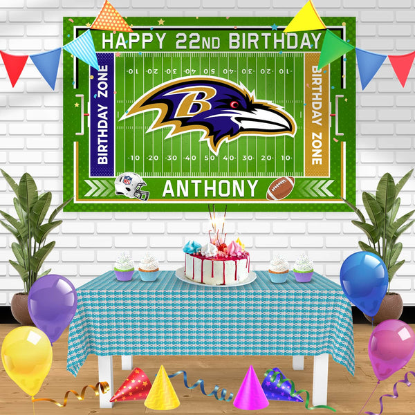 Baltimore Ravens Birthday Banner Personalized Party Backdrop Decoration