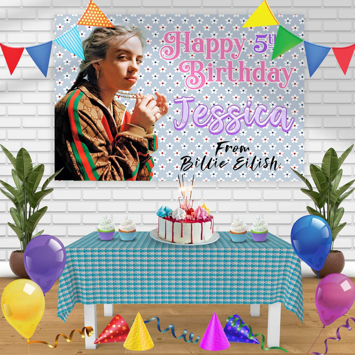 Billie Eilish Birthday Banner Personalized Party Backdrop Decoration