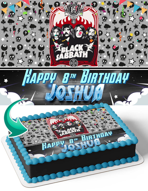 Black Sabbath Rock Band Edible Cake Toppers