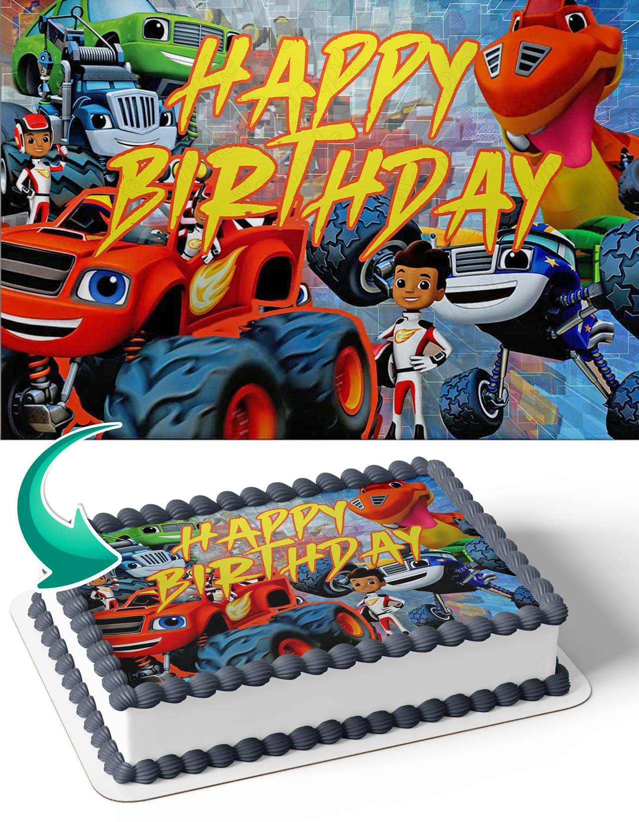 Blaze and the Monster Machines Racers Edible Cake Toppers ...