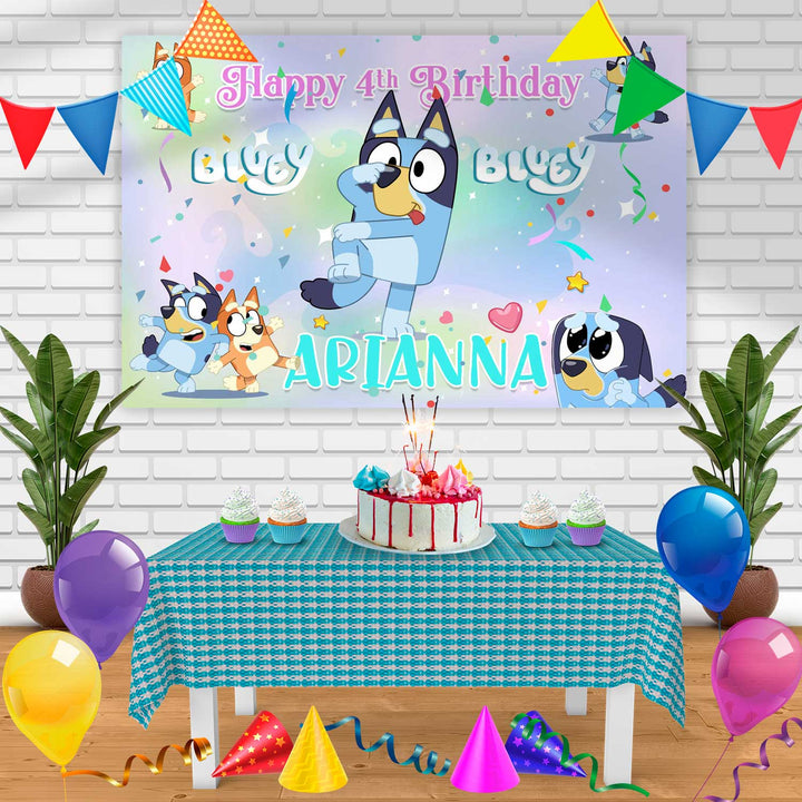 Bluey Bingo Disney Bb Birthday Banner Personalized Party Backdrop Decoration