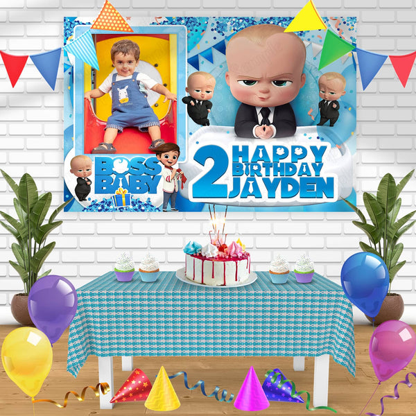 Boss Baby Frame Birthday Banner Personalized Party Backdrop Decoration