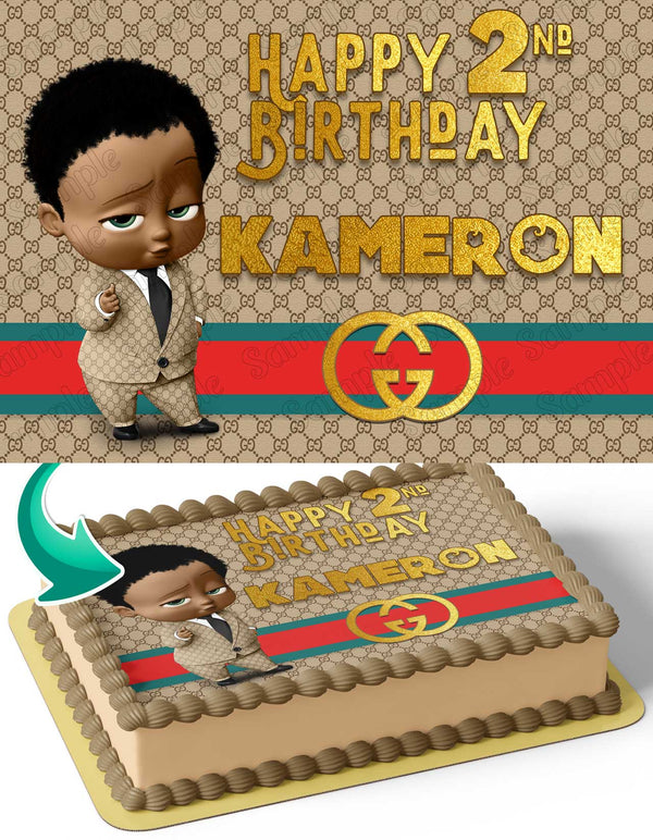 Boss Baby Gucci African American Edible Cake Toppers