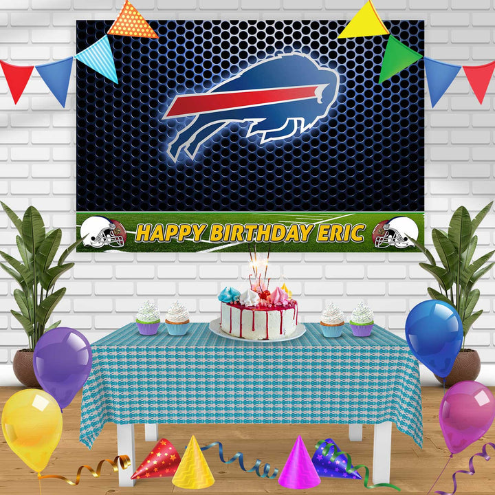 Buffalo Bills Birthday Banner Personalized Party Backdrop Decoration