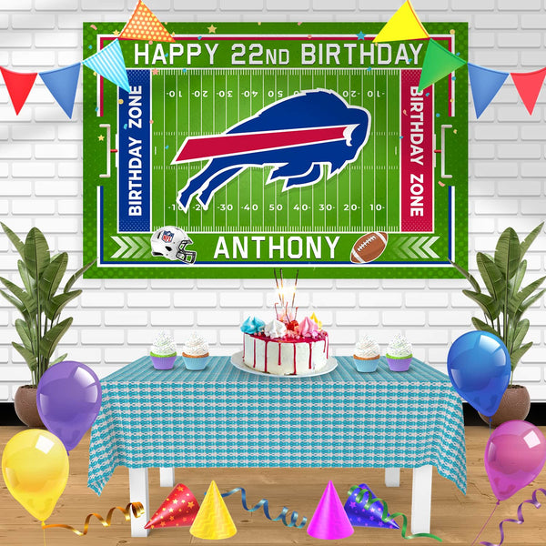 Buffalo Bills Birthday Banner Personalized Party Backdrop Decoration