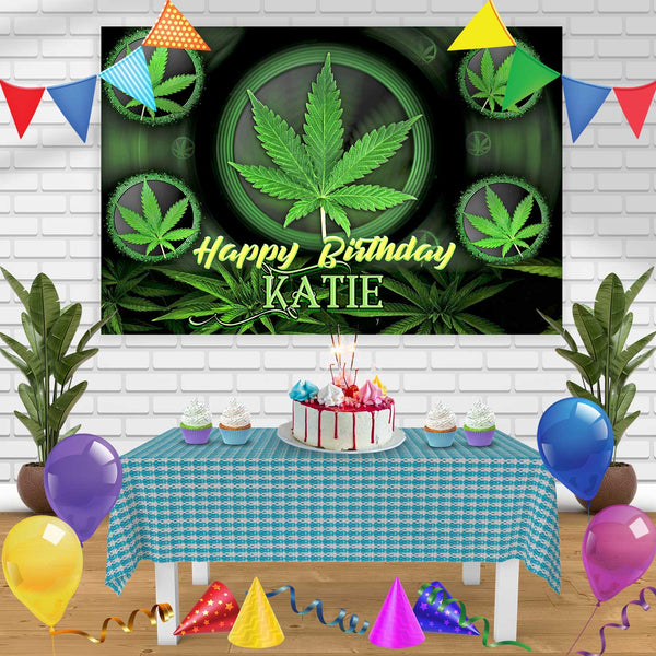 Cannabis Birthday Banner Personalized Party Backdrop Decoration