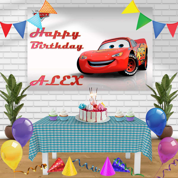 Cars 1 Birthday Banner Personalized Party Backdrop Decoration