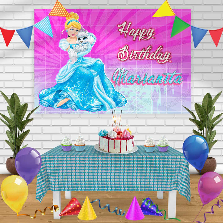 Cinderella Birthday Banner Personalized Party Backdrop Decoration