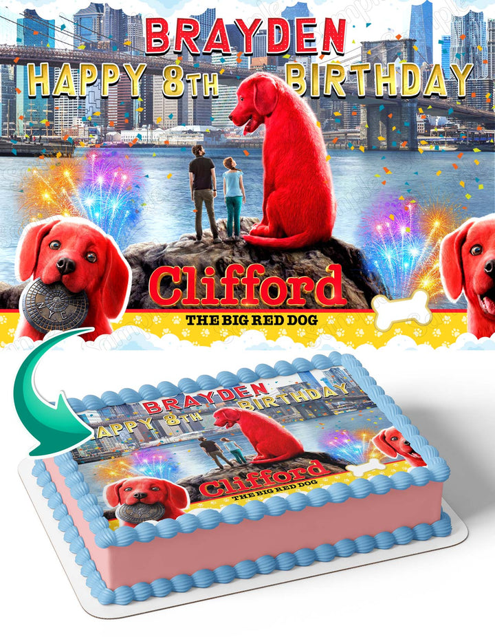 Clifford the Big Red Dog Movie Edible Cake Toppers