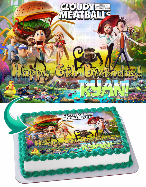 Cloudy With A Chance of Meatballs Edible Cake Toppers