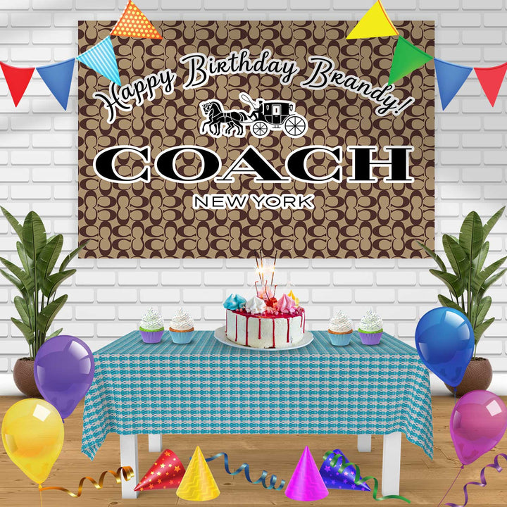 Coach New York Birthday Banner Personalized Party Backdrop Decoration