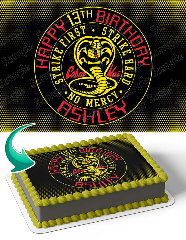 Cobra Kai Karate No Mercy Edible Cake Toppers