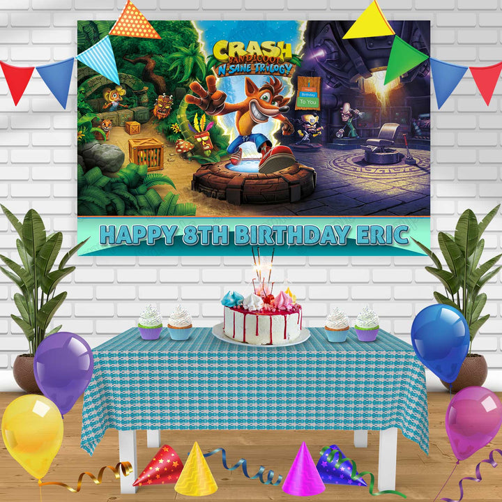 Crash Birthday Banner Personalized Party Backdrop Decoration