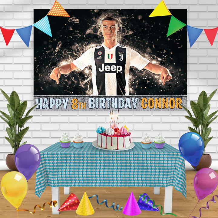 Cristiano Ronaldo Birthday Banner Personalized Party Backdrop Decoration