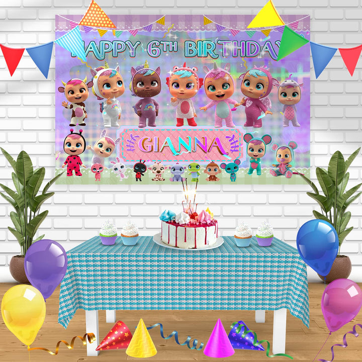 Cry Babies Dolls Surprise Kids Baby Bn Birthday Banner Personalized Party Backdrop Decoration