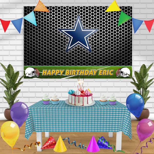 Dallas Cowboys Birthday Banner Personalized Party Backdrop Decoration