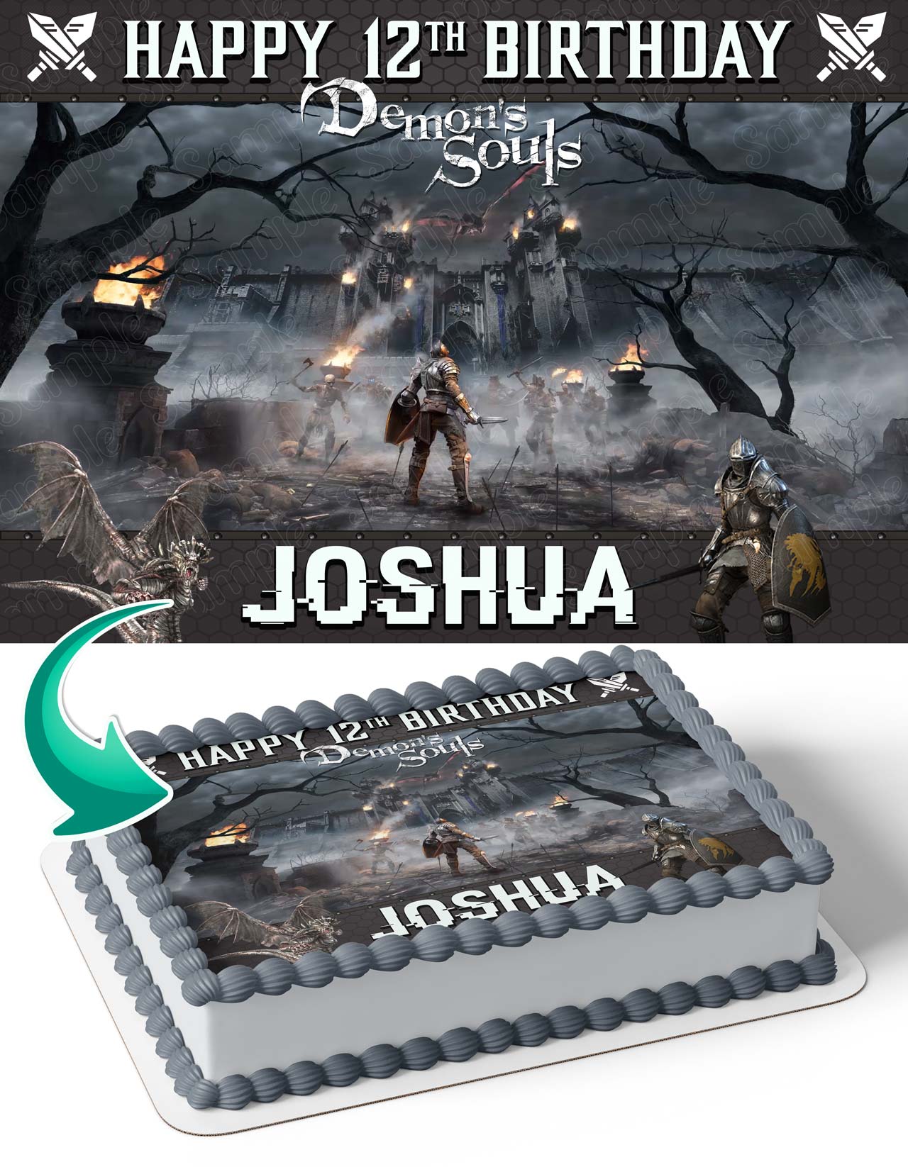 Topper Ps5 Demon Souls Video Game PS5 Edible Cake Toppers – Ediblecaketopper