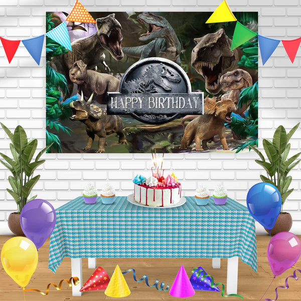 Dinosaurs Prehistoric Planet Jurassic World Trex Bn Birthday Banner Personalized Party Backdrop Decoration