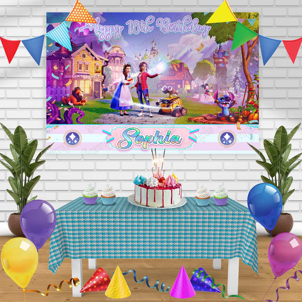 Disney Dreamlight Valley Birthday Banner Personalized Party Backdrop Decoration